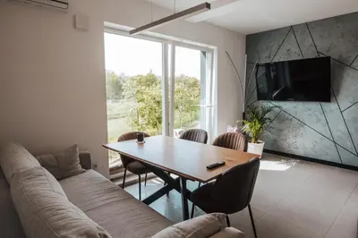 Telewizja i/lub zestaw kina domowego w obiekcie Apartamenty nad Baryczą