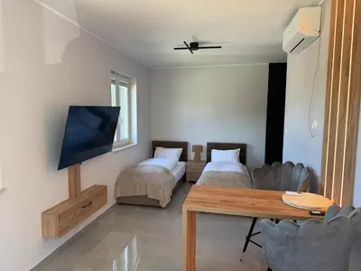 Telewizja i/lub zestaw kina domowego w obiekcie Apartamenty nad Baryczą