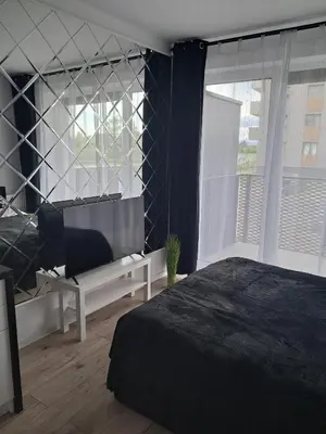 Łóżko lub łóżka w pokoju w obiekcie Apartament Diament 1 - Jezioro Nyskie