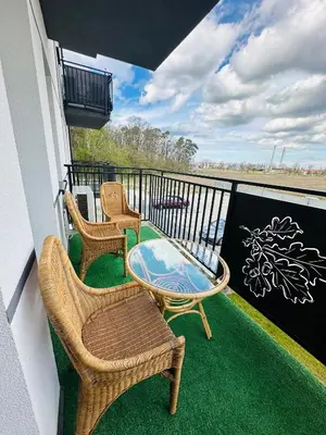 Balkon lub taras w obiekcie Apartamenty Dębowa 10