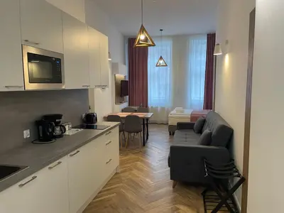 Kuchnia lub aneks kuchenny w obiekcie Aviendo Old Town Apartments