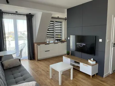 Telewizja i/lub zestaw kina domowego w obiekcie Kawalerka z widokiem na Kalisz