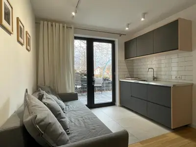 Część wypoczynkowa w obiekcie Apartament pod Wielką Sową z Sauną Infrared