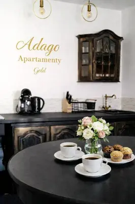 Zestaw do parzenia kawy i herbaty w obiekcie Adago Apartament Gold Wałbrzych - Luksusowy Apartament Premium - Centrum - Blisko Zamku Książ