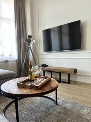 Telewizja i/lub zestaw kina domowego w obiekcie Apartament No. 5 City Center
