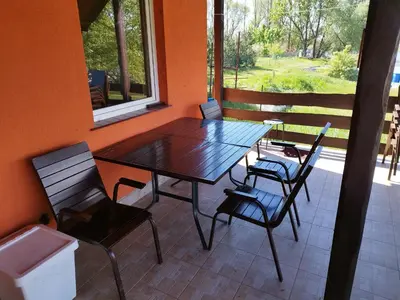 Część wypoczynkowa w obiekcie Domek w Miasteczku Portowym