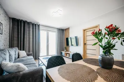Telewizja i/lub zestaw kina domowego w obiekcie Apartamenty Krakowska 24 z ogródkiem