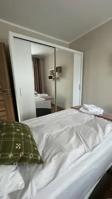 Łóżko lub łóżka w pokoju w obiekcie Apartament Piątka Wałbrzych
