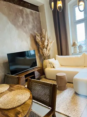 Telewizja i/lub zestaw kina domowego w obiekcie Apartement Wabi Sabi w centrum Raciborza