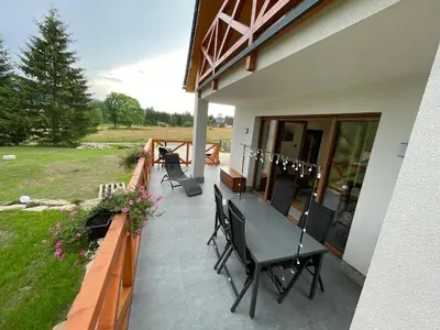 Balkon lub taras w obiekcie Lasóweczka