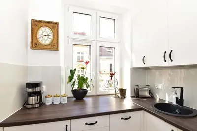 Kuchnia lub aneks kuchenny w obiekcie Komfortowe apartamenty przy Rynku Klimatyzacja