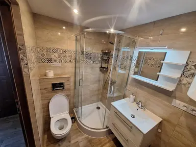 Łazienka w obiekcie Apartament z tarasem nad strumykiem