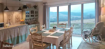 Widok na góry z tego pensjonatu