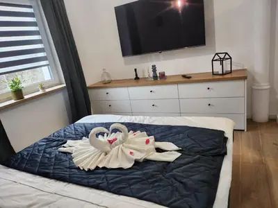 Łóżko lub łóżka w pokoju w obiekcie Apartament Forest