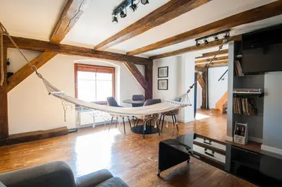 Część wypoczynkowa w obiekcie Roof Apartment