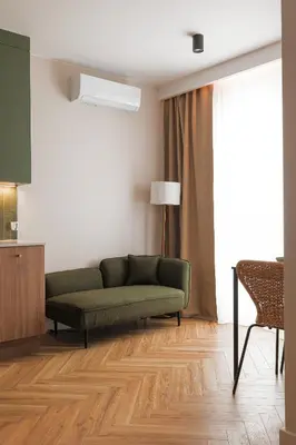 Część wypoczynkowa w obiekcie Studio Verde Legnicka Residence