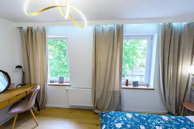 Łóżko lub łóżka w pokoju w obiekcie Apartament Śląski Szczawno-Zdrój 46m, Książ kuchnia klimatyzacja Wifi Parking