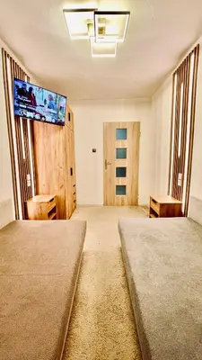 Łóżko lub łóżka w pokoju w obiekcie Apartament Lapis Lazuli