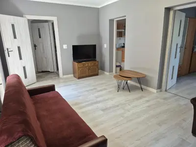 Telewizja i/lub zestaw kina domowego w obiekcie Apartament nad Włodzicą