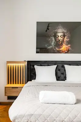 Łóżko lub łóżka w pokoju w obiekcie RentPlanet - Apartament Grabiszyńska