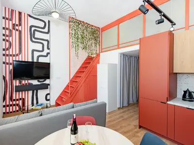 Telewizja i/lub zestaw kina domowego w obiekcie 1 min from Main Square I Budget Apartment