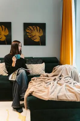 Część wypoczynkowa w obiekcie Pure Rental Premium Apartments - Free Parking & AC