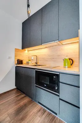 Kuchnia lub aneks kuchenny w obiekcie Prime Time Apartament - 24h check -in - Parking w cenie