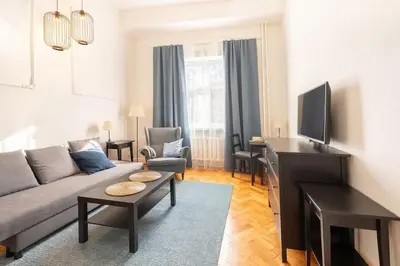 Telewizja i/lub zestaw kina domowego w obiekcie Wyjątkowy Apartament na Rynku