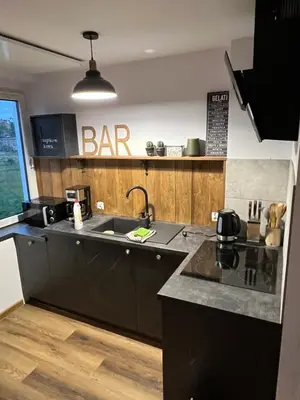 Kuchnia lub aneks kuchenny w obiekcie Apartament Antracytowe Wrota