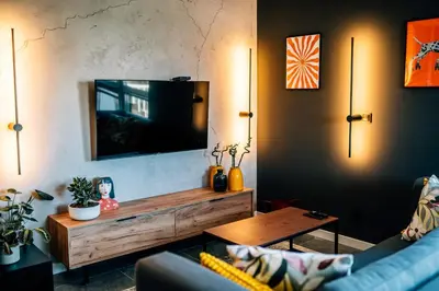 Telewizja i/lub zestaw kina domowego w obiekcie Wyspiańskiego Apartament