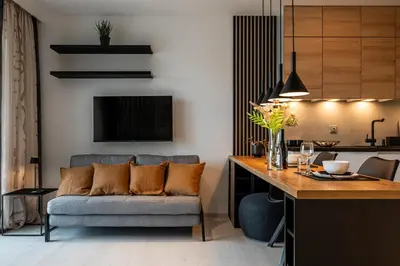 Część wypoczynkowa w obiekcie Wrocław Studio - Balcony, Fitness - by Rentujemy