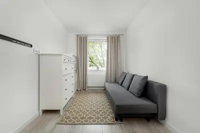 Część wypoczynkowa w obiekcie Apartament Blisko Rzeki Tuż przy Porcie we Wrocławiu z Parkingiem by Noclegi Renters