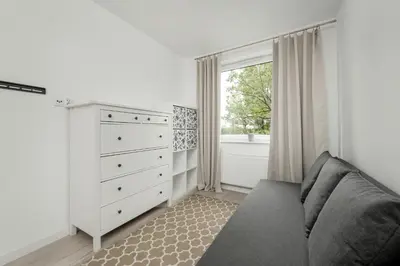 Część wypoczynkowa w obiekcie Apartament Blisko Rzeki Tuż przy Porcie we Wrocławiu z Parkingiem by Noclegi Renters