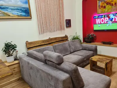 Telewizja i/lub zestaw kina domowego w obiekcie Dom z Klimatem