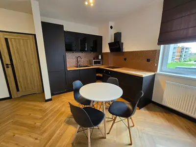 Kuchnia lub aneks kuchenny w obiekcie Apartament Zielone Łąki