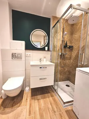 Łazienka w obiekcie Apartament Błękitny Horyzont, Klimatyzacja