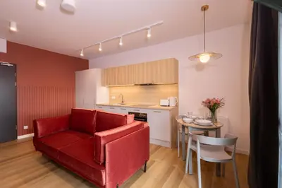 Kuchnia lub aneks kuchenny w obiekcie Apartamenty B URBAN od WroclawApartament-pl