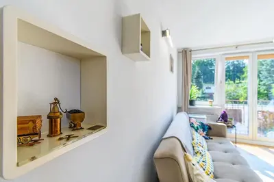 Część wypoczynkowa w obiekcie Apartament Górnik w Wałbrzychu 40m, kuchnia, klima, Wifi, parking
