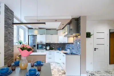 Kuchnia lub aneks kuchenny w obiekcie Apartament Górnik w Wałbrzychu 40m, kuchnia, klima, Wifi, parking