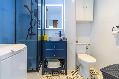 Łazienka w obiekcie Apartament Górnik w Wałbrzychu 40m, kuchnia, klima, Wifi, parking