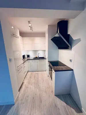 Kuchnia lub aneks kuchenny w obiekcie Przytulny apartament z widokiem