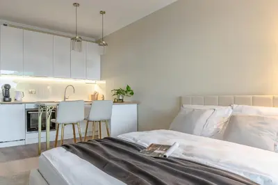 Kuchnia lub aneks kuchenny w obiekcie Apartament z tarasem Otyńska 4 - ProperUNIT