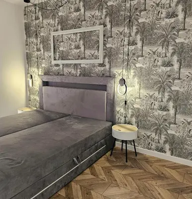 Łóżko lub łóżka w pokoju w obiekcie APARTAMENT Z WIDOKIEM Wałbrzych