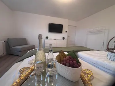 Telewizja i/lub zestaw kina domowego w obiekcie Cityhouse Lubliniec Modern holiday residence for business and family stays