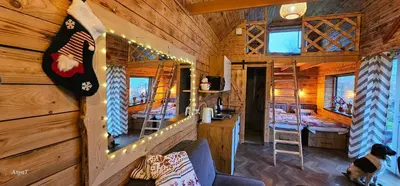 Łóżko lub łóżka w pokoju w obiekcie 3 Peaks Houses - Domki Całoroczne