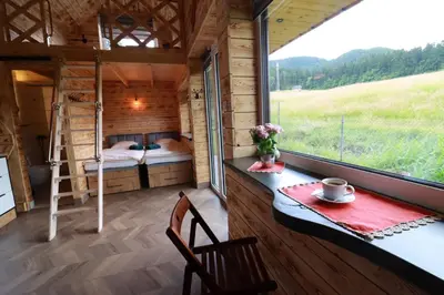 Łóżko lub łóżka w pokoju w obiekcie 3 Peaks Houses - Domki Całoroczne