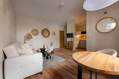 Kuchnia lub aneks kuchenny w obiekcie Apartament Imbir - Sudeckie Historie