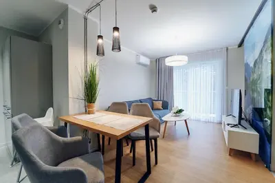 Telewizja i/lub zestaw kina domowego w obiekcie LAGUNA Apartament Polanica Residence 23 Przytulny z klimatyzacją