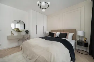 Łóżko lub łóżka w pokoju w obiekcie Ekskluzywne Apartamenty Browary Wrocławskie z Klimatyzacją by Renters Prestige