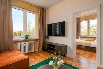 Telewizja i/lub zestaw kina domowego w obiekcie Oldtown Parkview Apartment
